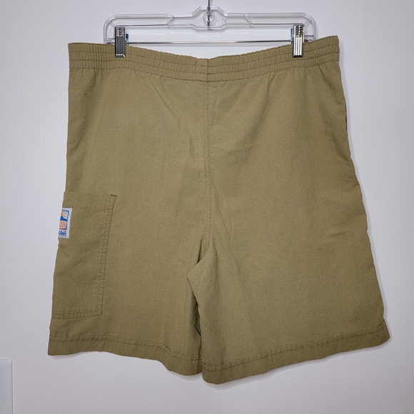 Vintage 80’s Blue Cabana Khaki Shorts Size Md high waisted 7" inseam - Picture 4 of 8